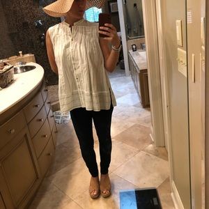 Free People Ivory sleeveless Blouse small